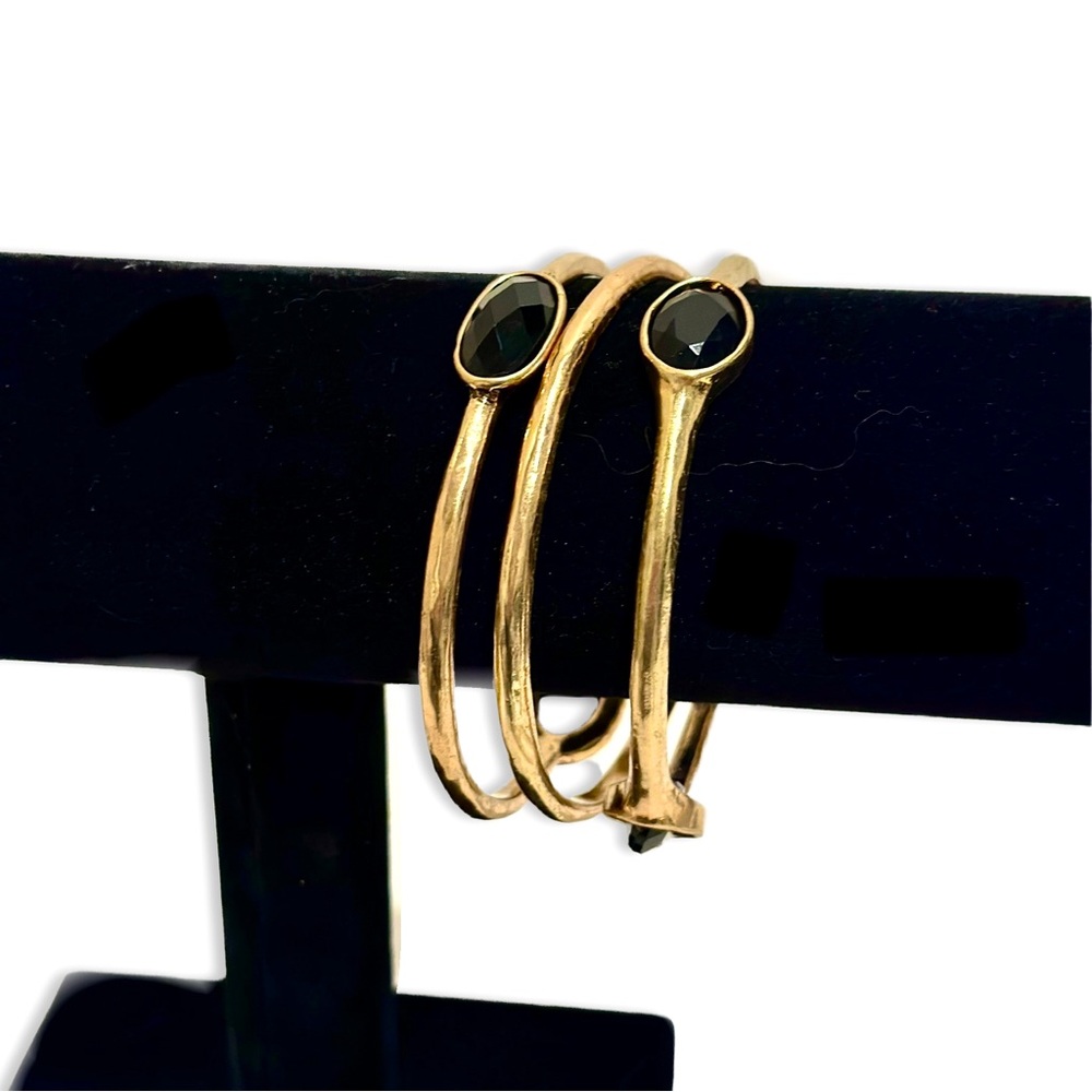 CHICO’s Black Stone Gold Bangle Set | NWOT - Picture 4 of 6